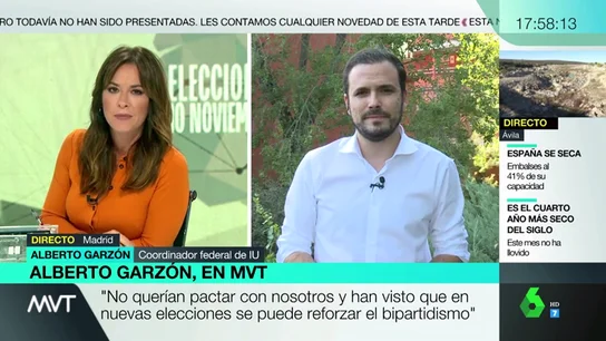 Alberto Garzón, sobre el PSOE: "No querían pactar con nosotros y han visto que otras elecciones pueden llevar a acuerdos con Cs o PP" Alberto Garzón, sobre el PSOE: "No querían pactar con nosotros y han visto que otras elecciones pueden llevar a acuerdos con Cs o PP"