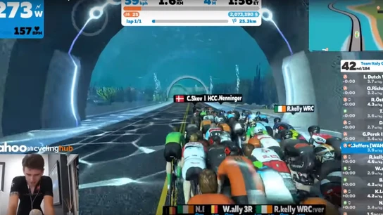 Cameron Jeffers, en partida virtual de Cycling eRacing Cameron Jeffers, en partida virtual de Cycling eRacing