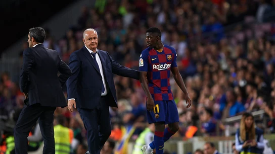 Dembélé, tras ser expulsado contra el Sevilla Dembélé, tras ser expulsado contra el Sevilla