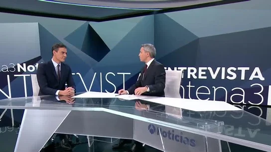 Sánchez en el plató de Antena 3 Noticias Sánchez en el plató de Antena 3 Noticias