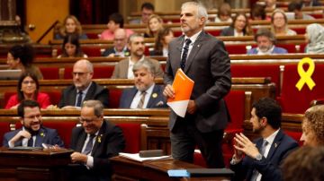 Carlos Carrizosa abre el debate de la moción de censura contra Quim Torra que se celebra este lunes en el Parlament de Cataluña