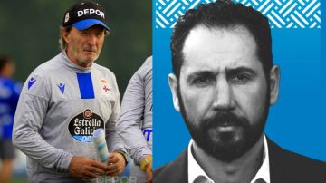 Juan Antonio Anquela, exentrenador del Deportivo; y Pablo Machín, nuevo entrenador del Espanyol.