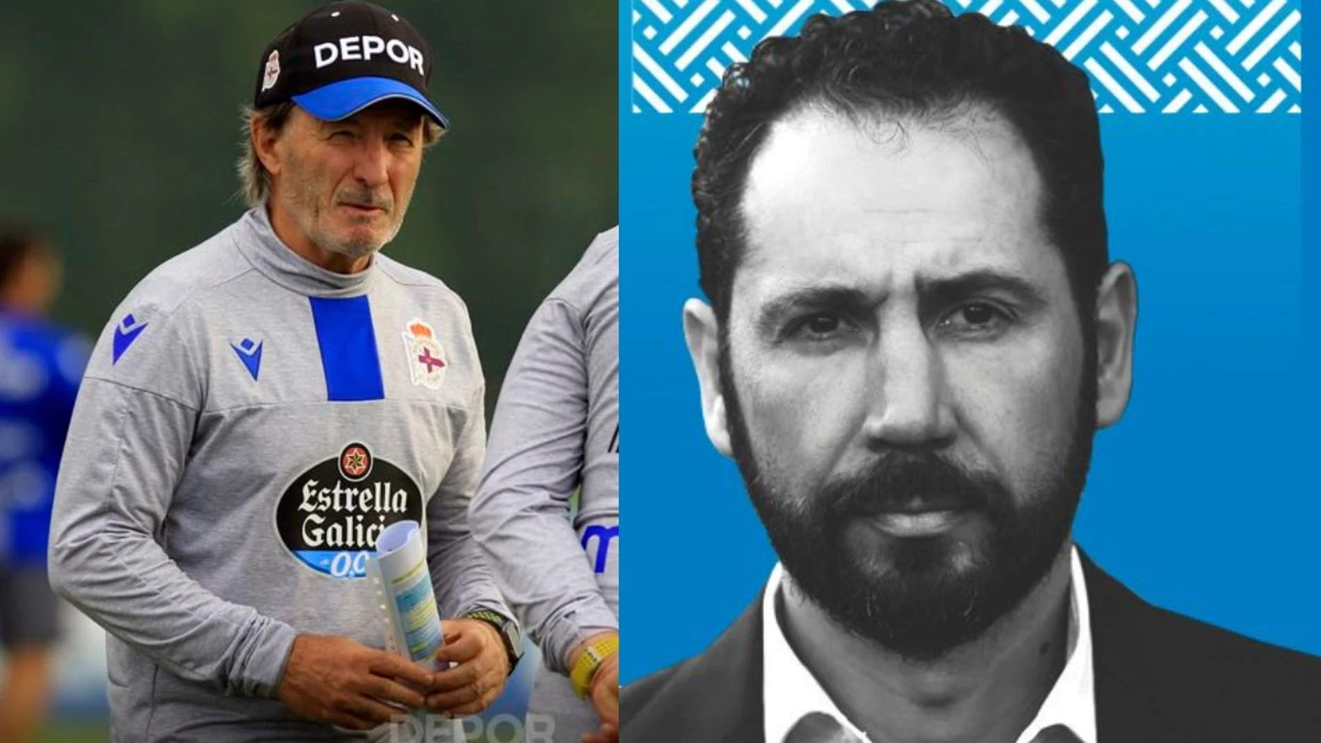 Juan Antonio Anquela, exentrenador del Deportivo; y Pablo Machín, nuevo entrenador del Espanyol.