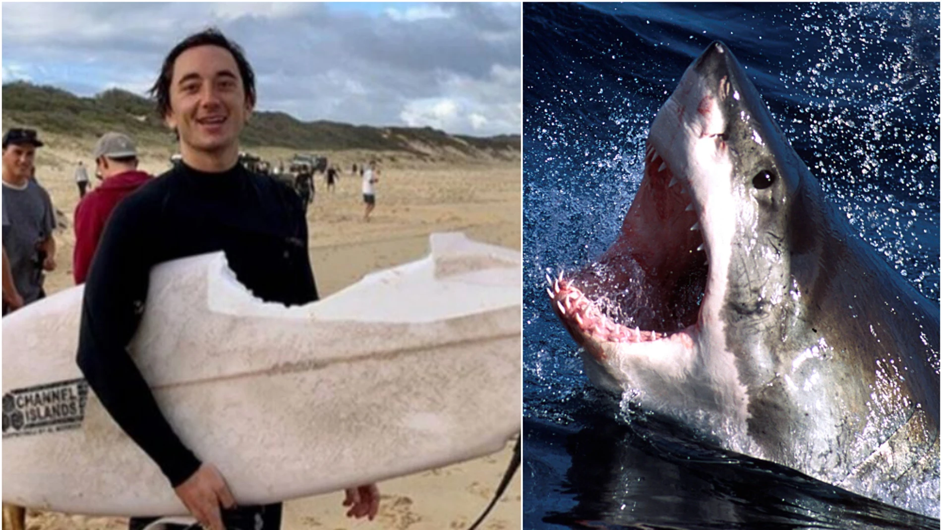 Mike Bruton sobrevive al ataque de un tiburón