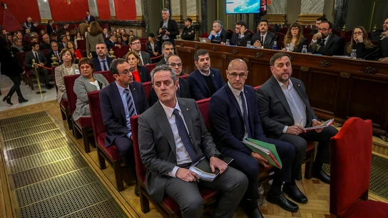 Los líderes independentistas sentados en el banquillo del Tribunal Supremo en el juicio del 'procés' Los líderes independentistas sentados en el banquillo del Tribunal Supremo en el juicio del 'procés'