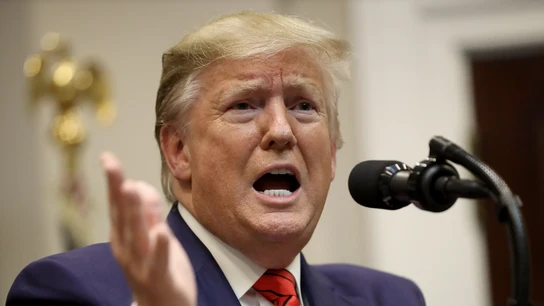 Imagen de archivo de Donald Trump ante los medios Imagen de archivo de Donald Trump ante los medios