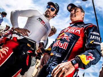 Fernando Alonso y Carlos Sainz, en el Rally de Marruecos Fernando Alonso y Carlos Sainz, en el Rally de Marruecos