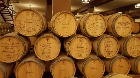 Barricas en la bodega Fariña de Toro Barricas en la bodega Fariña de Toro