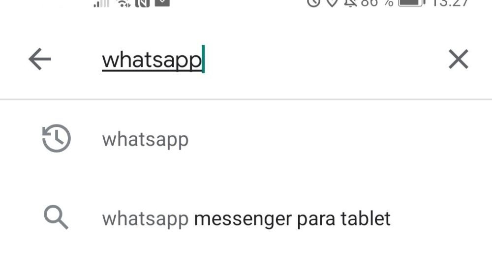 Captura de pantalla de la búsqueda de Whats App en Play Store