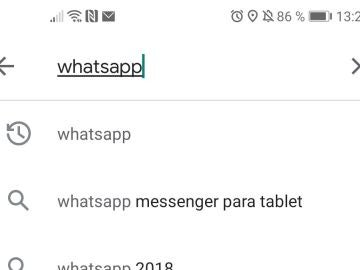 Captura de pantalla de la búsqueda de WhatsApp en Play Store