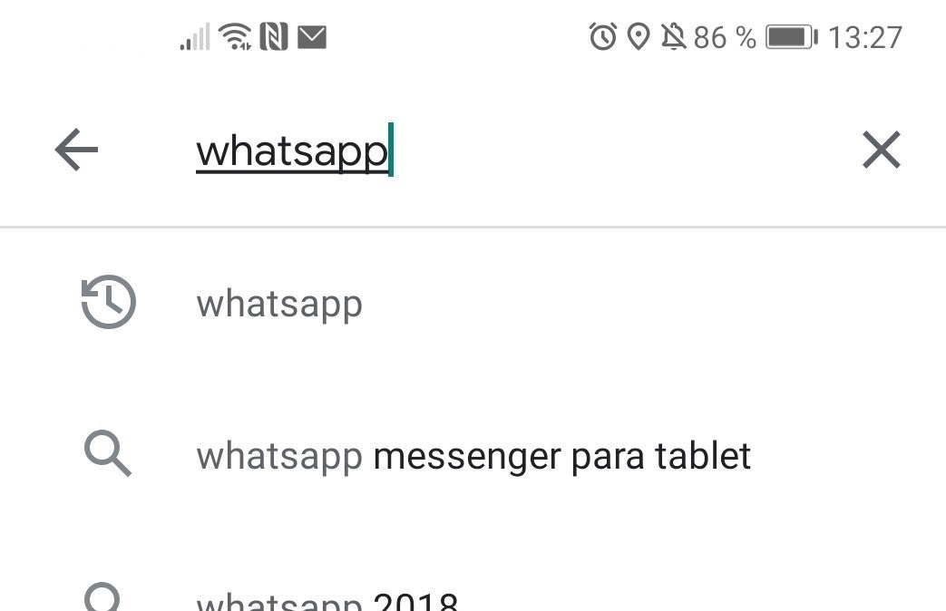 Captura de pantalla de la búsqueda de WhatsApp en Play Store