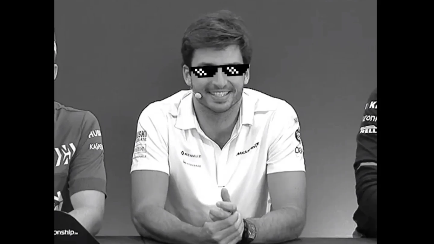 Carlos Sainz, en un momento 'thug life' Carlos Sainz, en un momento 'thug life'