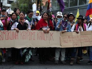 Imagen de la manifestación del movimiento indígena en Ecuador Imagen de la manifestación del movimiento indígena en Ecuador