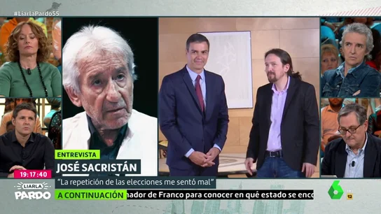 José Sacristán, sobre la repetición electoral: "Pablo Iglesias se preocupó demasiado de saber a cuánto estaba el kilo de ministerios" José Sacristán, sobre la repetición electoral: "Pablo Iglesias se preocupó demasiado de saber a cuánto estaba el kilo de ministerios"