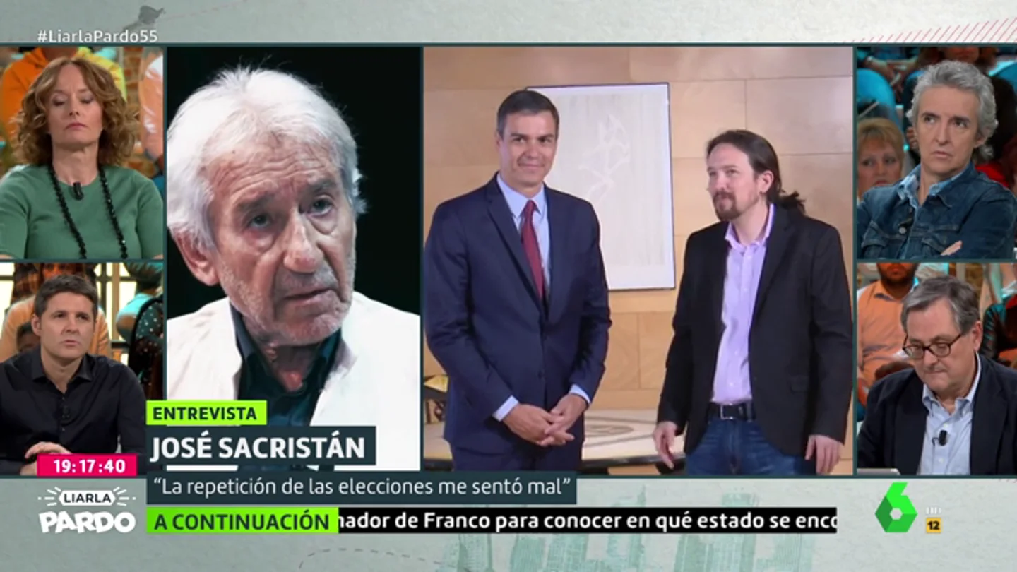 José Sacristán, sobre la repetición electoral: "Pablo Iglesias se preocupó demasiado de saber a cuánto estaba el kilo de ministerios" José Sacristán, sobre la repetición electoral: "Pablo Iglesias se preocupó demasiado de saber a cuánto estaba el kilo de ministerios"