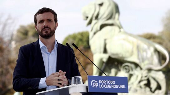 Pablo Casado en un acto en el Parque Retiro de Madrid