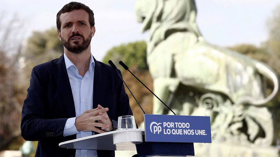 Pablo Casado en un acto en el Parque Retiro de Madrid