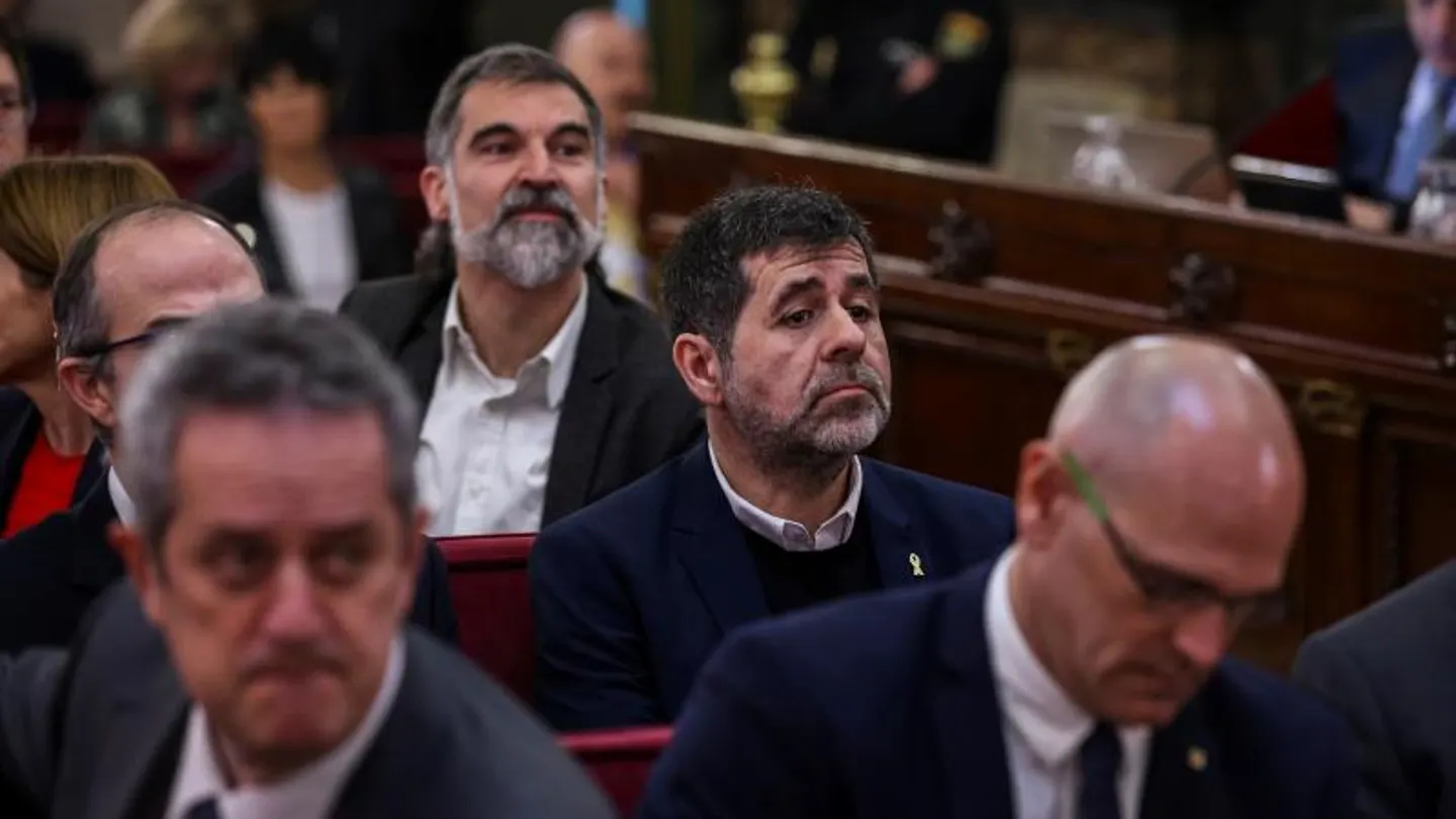 Jordi Sànchez y Jordi Cuixart durante el juicio del 'procés' Jordi Sànchez y Jordi Cuixart durante el juicio del 'procés'