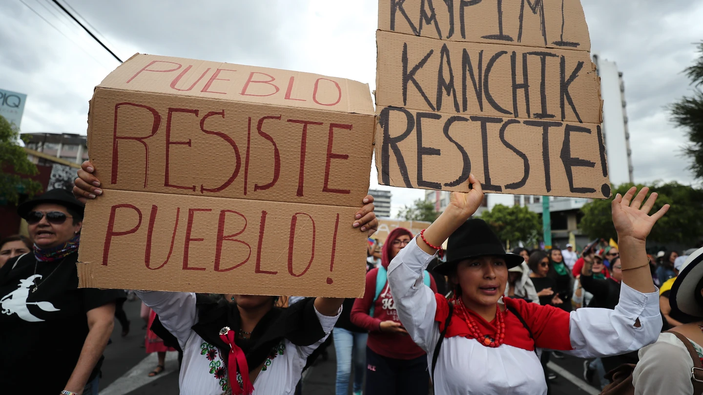 Imagen de una de las movilizaciones que han tenido lugar en Ecuador durante estos días. Imagen de una de las movilizaciones que han tenido lugar en Ecuador durante estos días.