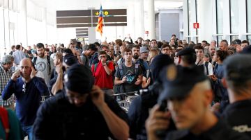 Manifestación en el Aeropuerto de El Prat