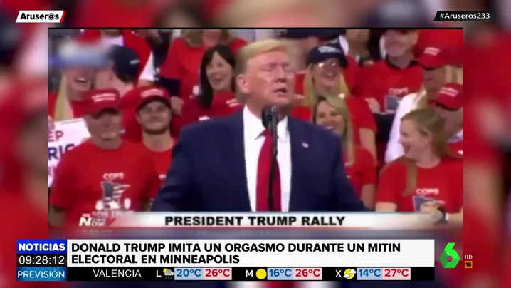 Trump simula un orgasmo durante un mitin electoral en Minneapolis