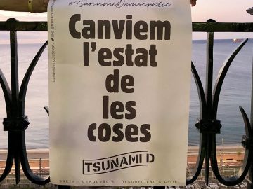 El lema de la plataforma ciudadana 'Tsunami Democràtic' El lema de la plataforma ciudadana 'Tsunami Democràtic'