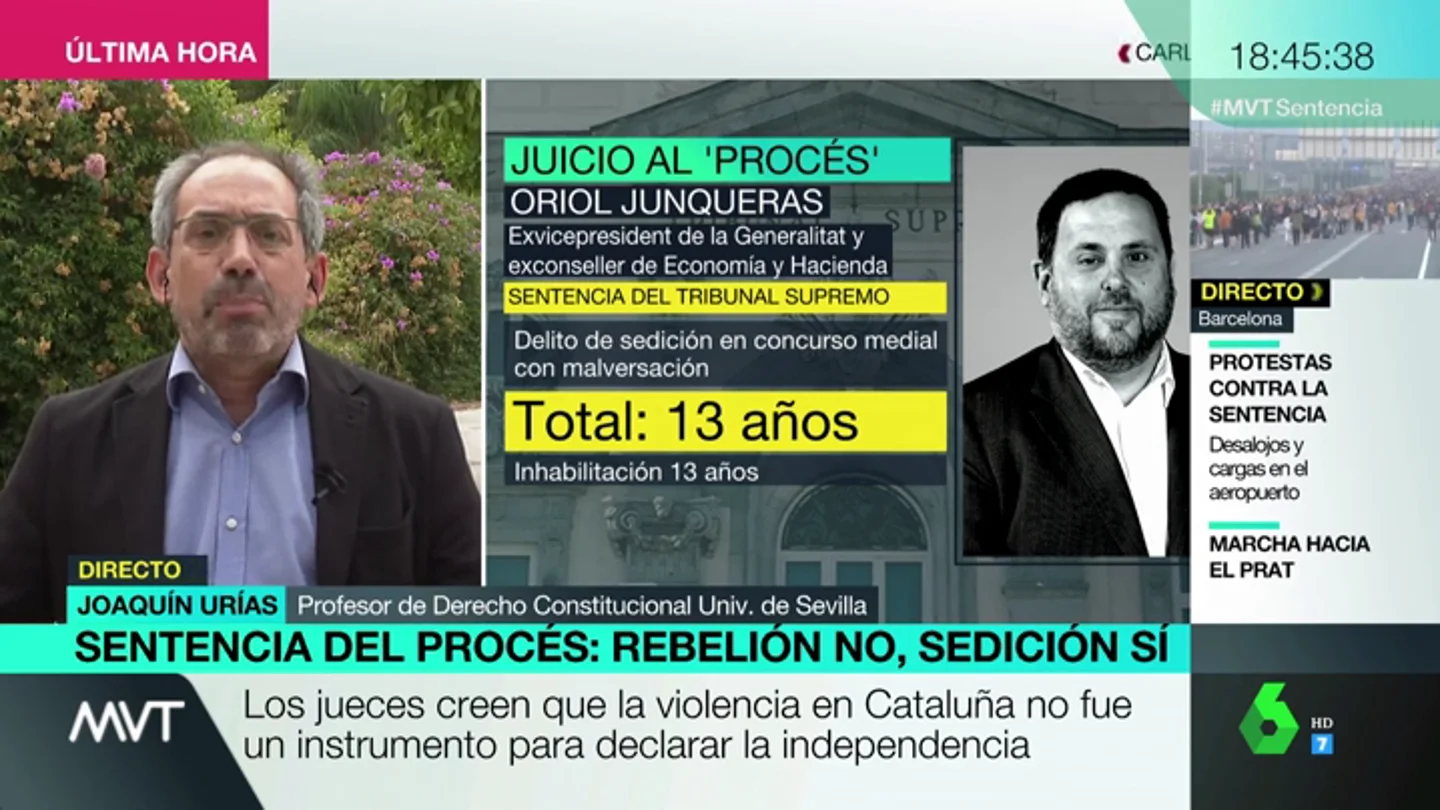Joaquín Urías: "La sentencia no castiga ideas, castiga desproporcionadamente algo que es un delito" Joaquín Urías: "La sentencia no castiga ideas, castiga desproporcionadamente algo que es un delito"