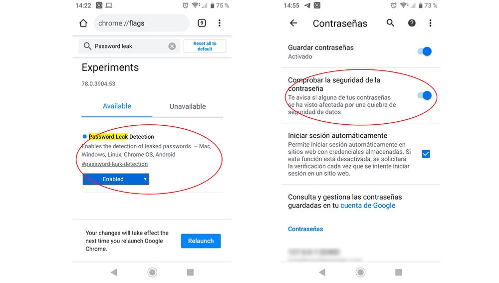 Activando el control de contraseñas