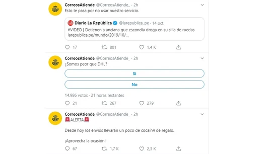 Tuits publicados desde la cuenta de @CorreosAtiende_ Tuits publicados desde la cuenta de @CorreosAtiende_