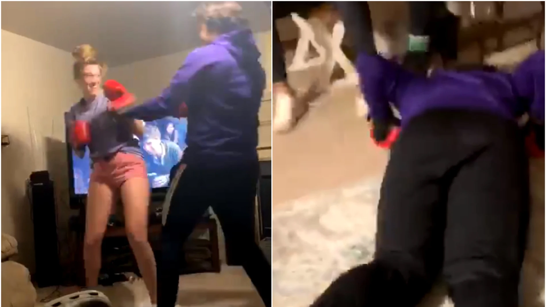 El vídeo viral del KO de una chica a su novio
