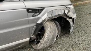El Range Rover Lumma CLR SV de Kun Agüero tras el accidente