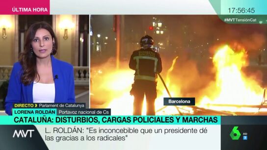 Lorena Rold&aacute;n: "Hay que parar el caos que siembran los radicales separatistas y a los que Torra da las gracias"