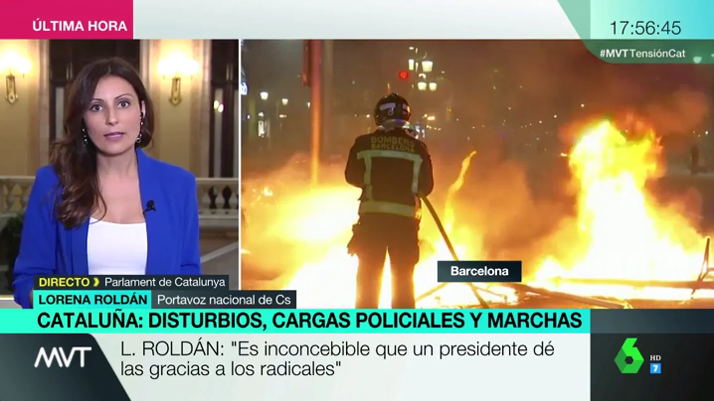 Lorena Roldán: "Hay que parar el caos que siembran los radicales separatistas y a los que Torra da las gracias" Lorena Roldán: "Hay que parar el caos que siembran los radicales separatistas y a los que Torra da las gracias"