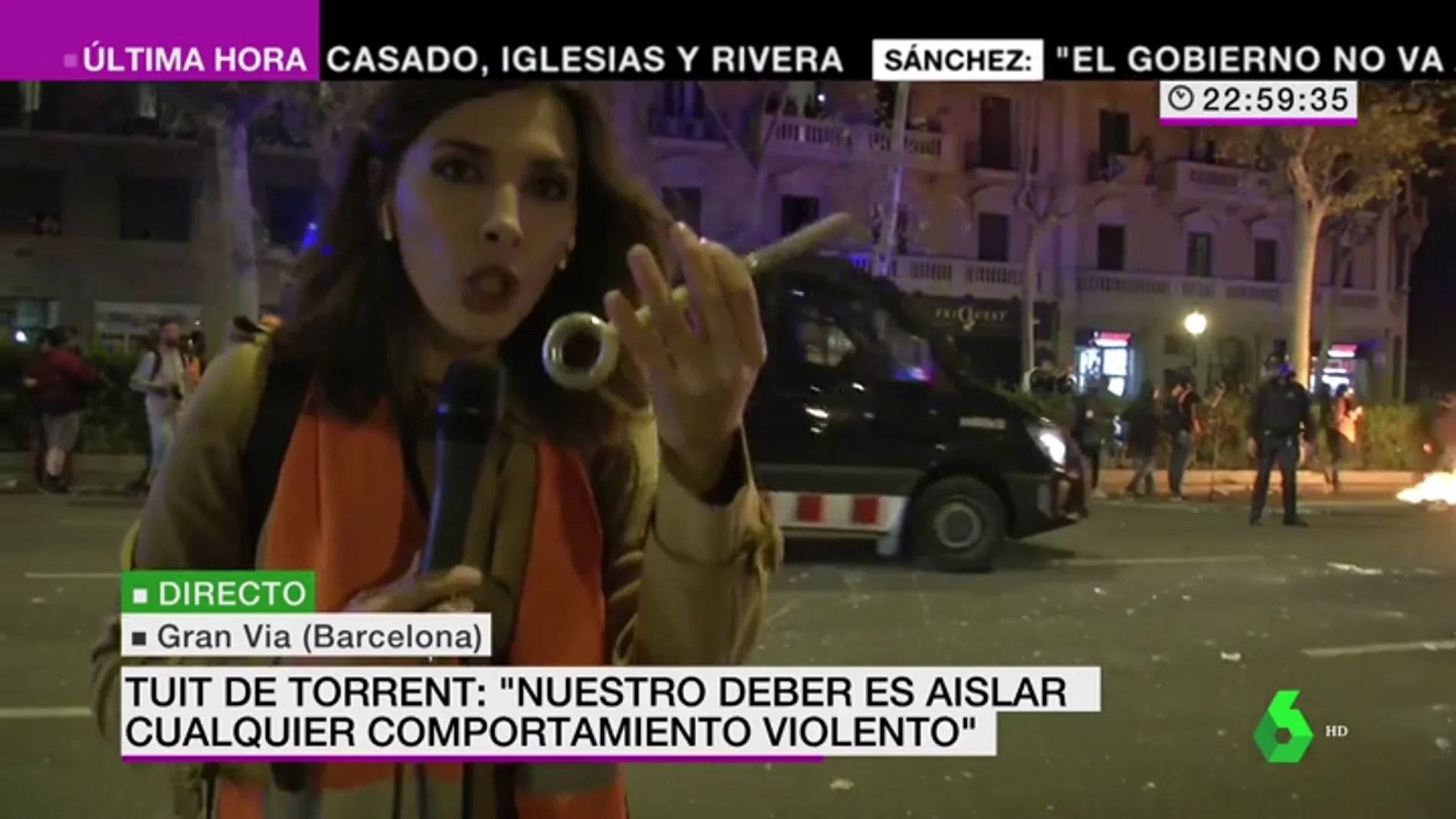 Estos son los objetos que se están lanzando en los disturbios de la Gran Vía de Barcelona