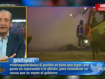 Demoledor discurso de Josep Pedrerol en 'El Chiringuito' sobre el Clásico: "Cuando uno está desesperado, es más peligroso" Demoledor discurso de Josep Pedrerol en 'El Chiringuito' sobre el Clásico: "Cuando uno está desesperado, es más peligroso"