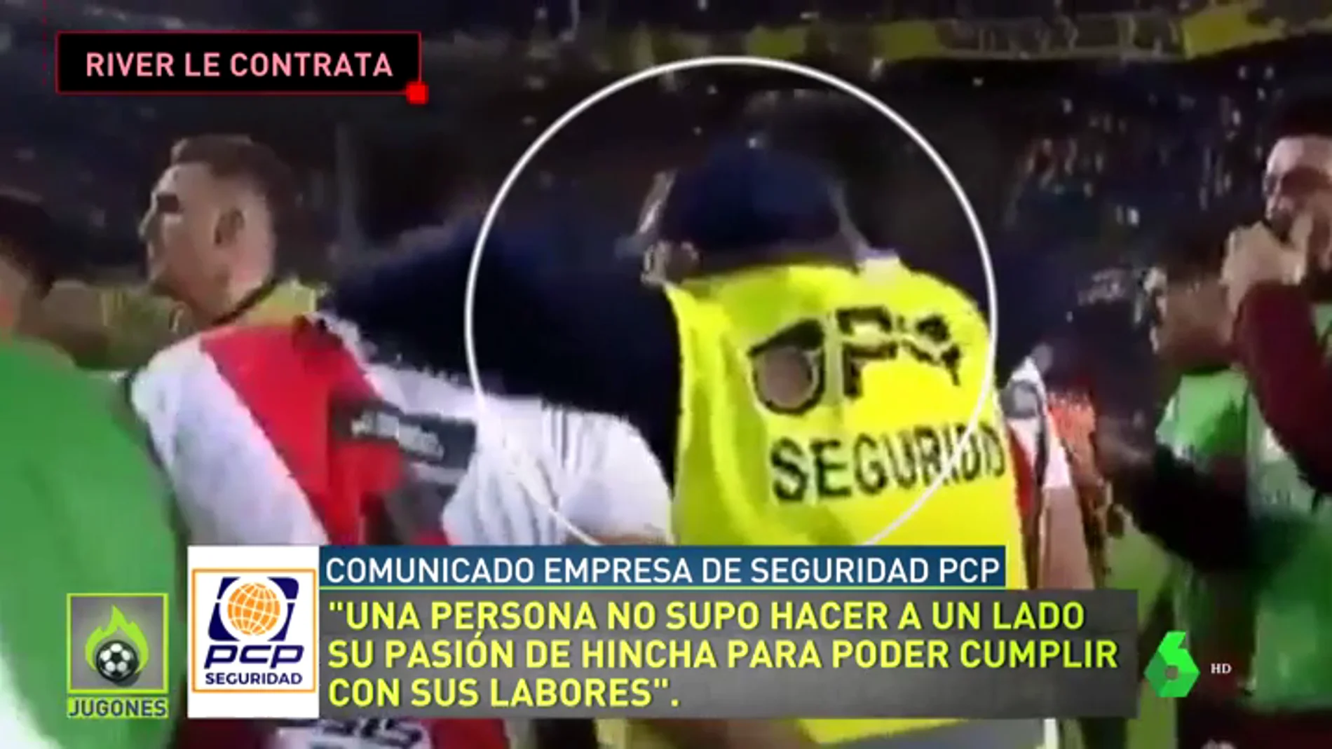 El miembro de seguridad despedido por Boca Juniors se entera en directo de que River Plate le ha contratado