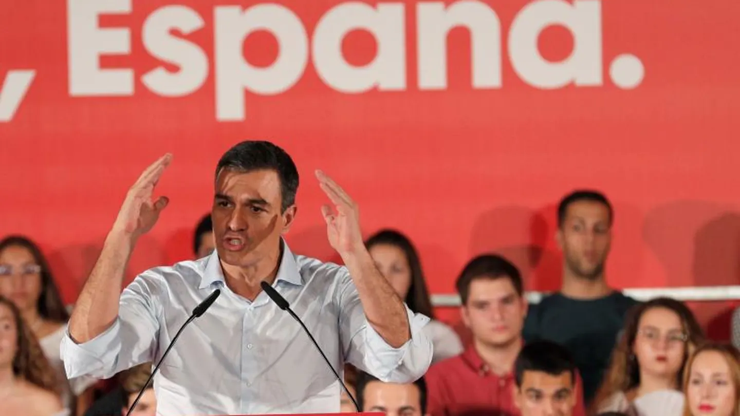 Pedro Sánchez en un acto electoral Pedro Sánchez en un acto electoral