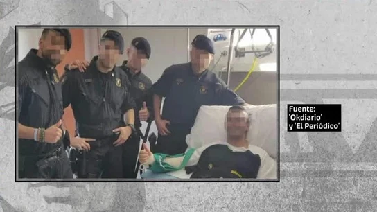 Cuatro mossos desafían a Torra y visitan a los policías heridos Cuatro mossos desafían a Torra y visitan a los policías heridos