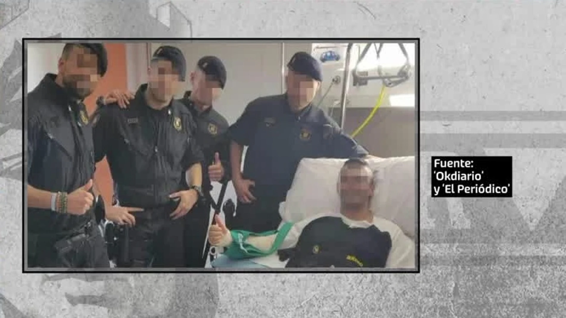 Cuatro mossos desafían a Torra y visitan a los policías heridos