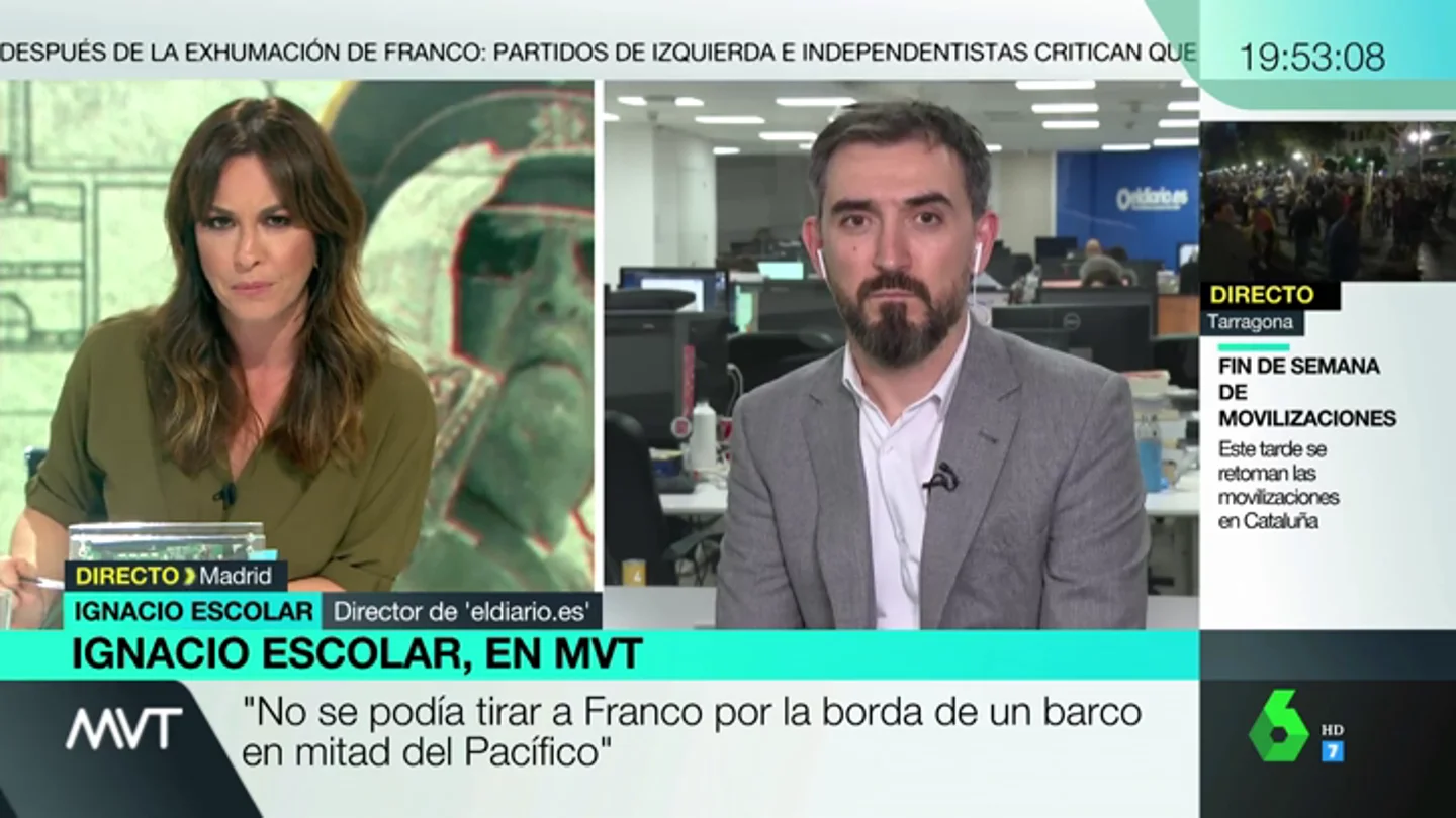 Ignacio Escolar, sobre la concentración en Mingorrubio: "Fue un fracaso, un circo; había más periodistas que franquistas" Ignacio Escolar, sobre la concentración en Mingorrubio: "Fue un fracaso, un circo; había más periodistas que franquistas"