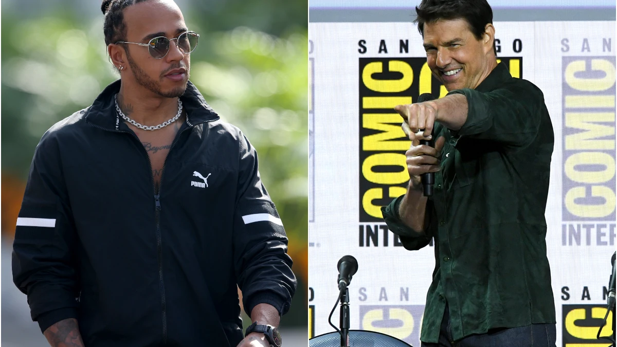 Lewis Hamilton y Tom Cruise