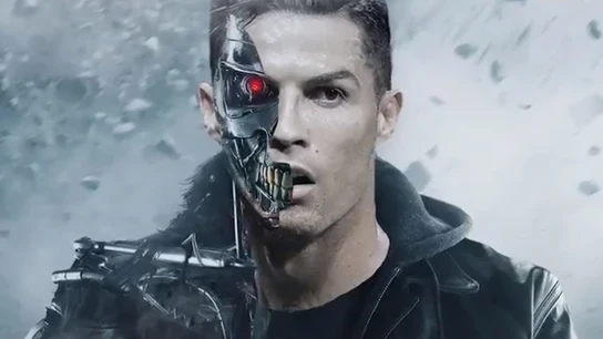 Cristiano Ronaldo caracterizado como Terminator Cristiano Ronaldo caracterizado como Terminator