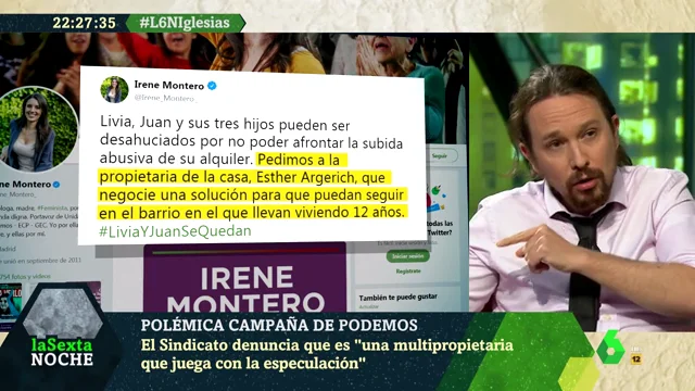 Pablo Iglesias defiende el polémico vídeo de Irene Montero: "Ojalá hubiera ministros que se preocuparan de los que pagan un alquiler"