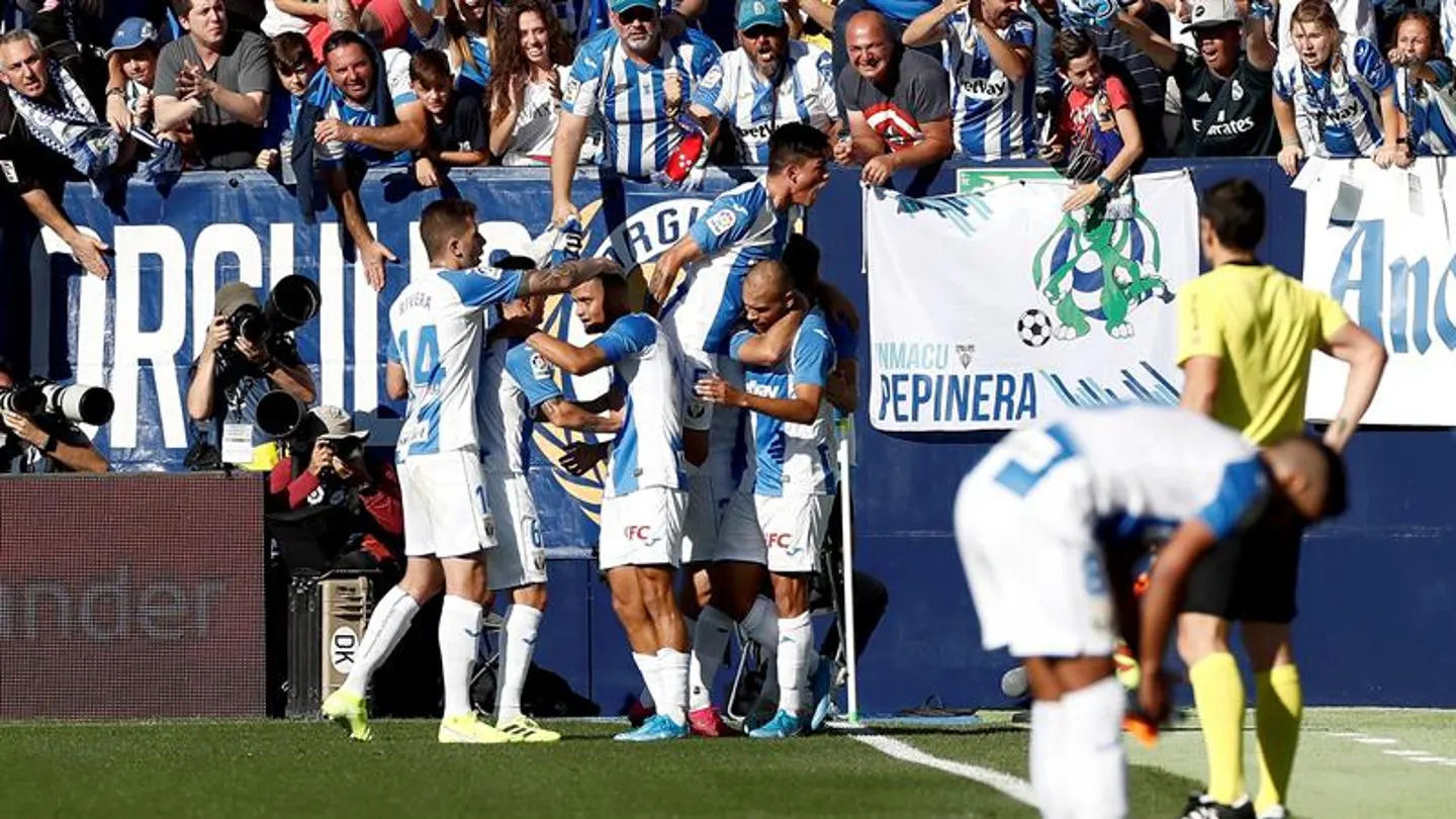 El Leganés celebra el gol de Braithwaite ante el Mallorca El Leganés celebra el gol de Braithwaite ante el Mallorca