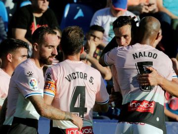 El Espanyol celebra el gol de la victoria ante el Levante El Espanyol celebra el gol de la victoria ante el Levante