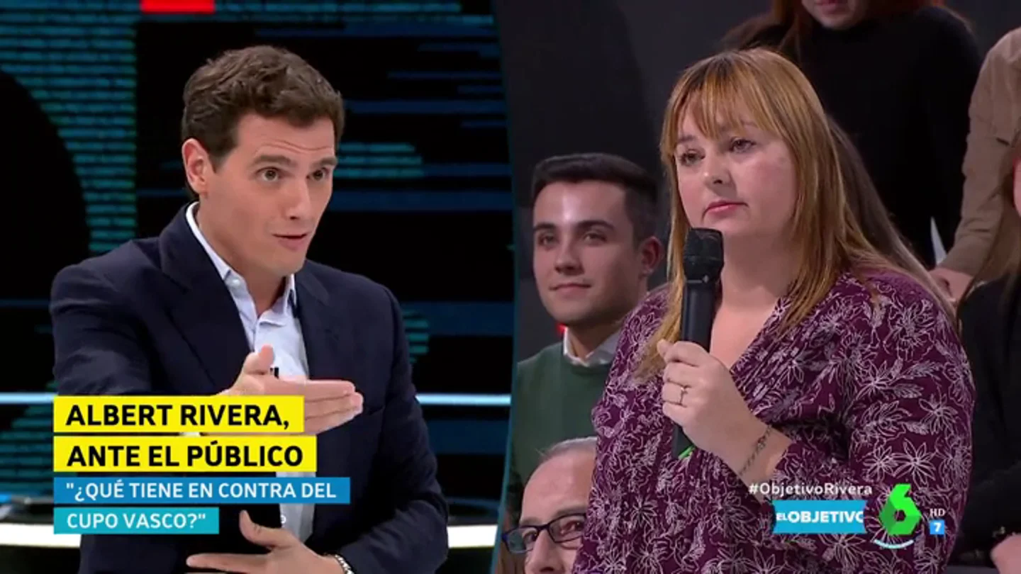 Tensión entre Alber Rivera y una ciudadana a cuenta del cupo vasco Albert Rivera