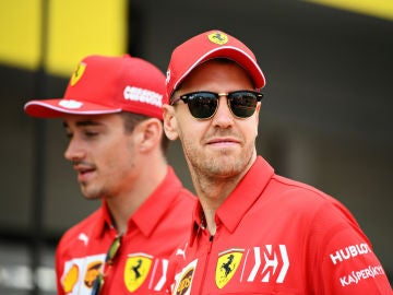 Vettel, delante de Leclerc Vettel, delante de Leclerc