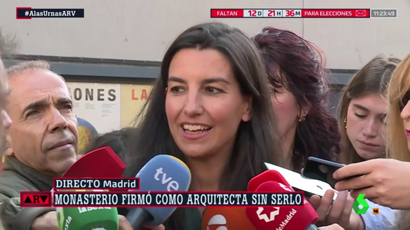 Rocío Monasterio (Vox) evita responder sobre los planos que validó antes de ser arquitecta: "En 20 años he firmado muchos" Rocío Monasterio (Vox) evita responder sobre los planos que validó antes de ser arquitecta: "En 20 años he firmado muchos"