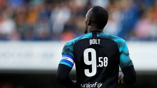 Usain Bolt, en su último partido de fútbol en Stamford Bridge Usain Bolt, en su último partido de fútbol en Stamford Bridge