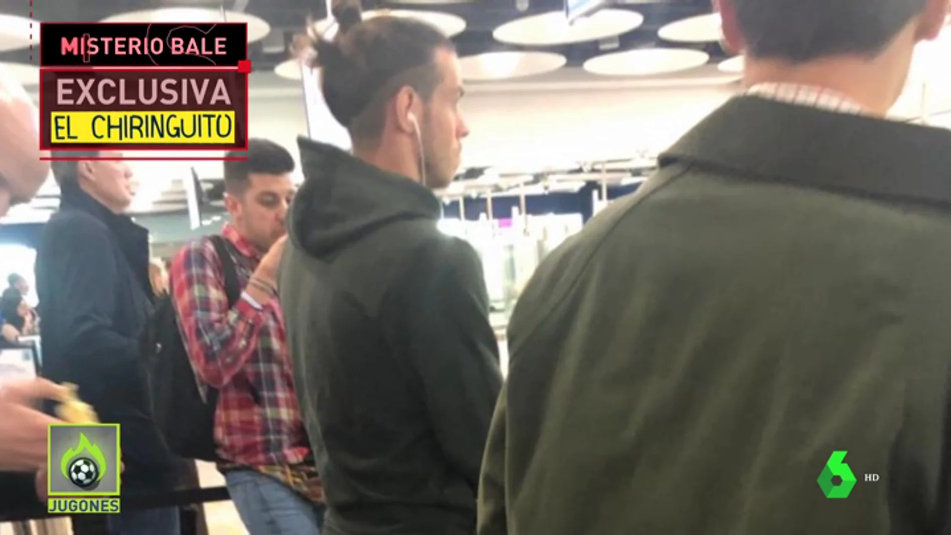 Gareth Bale, hoy en Barajas antes de viajar a Londres